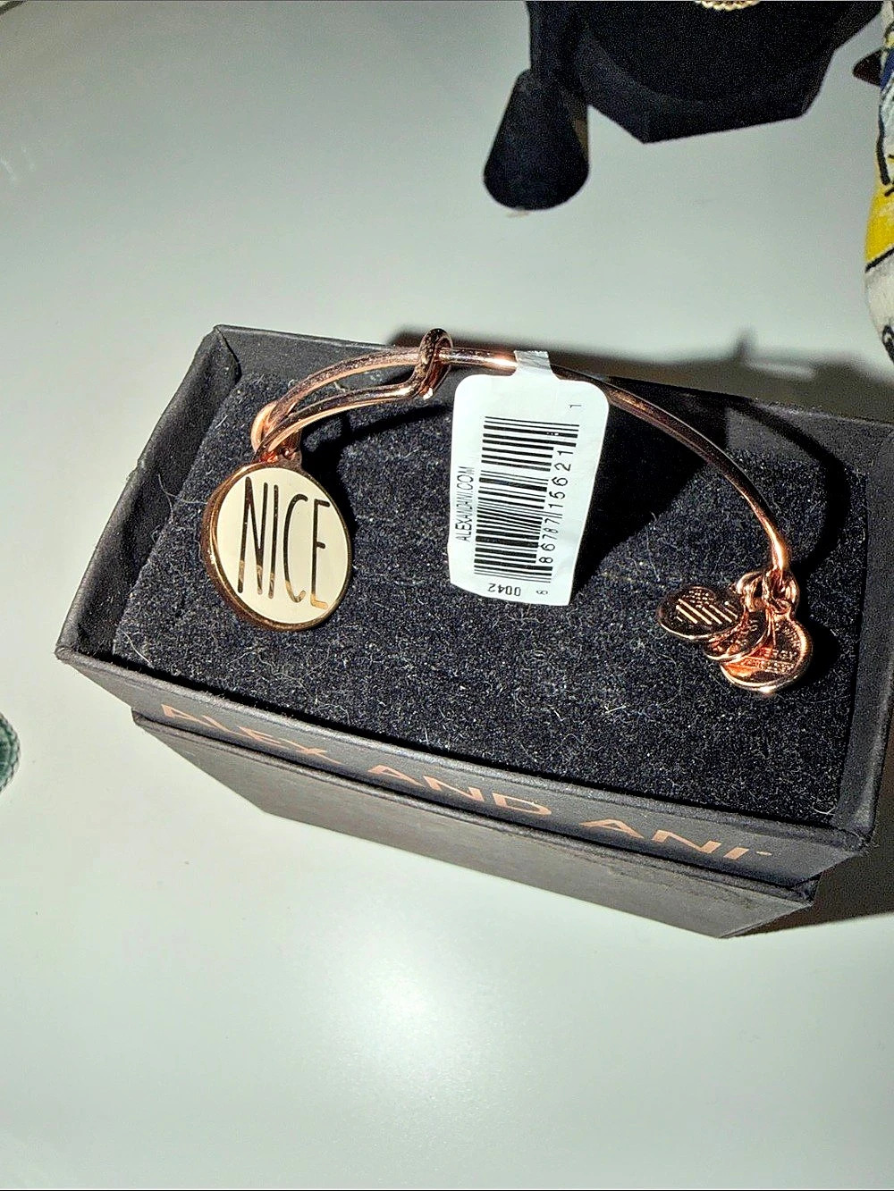 Alex and Ani NICE and Naughty Rose Gold Tone Charm Bracelet NWT
